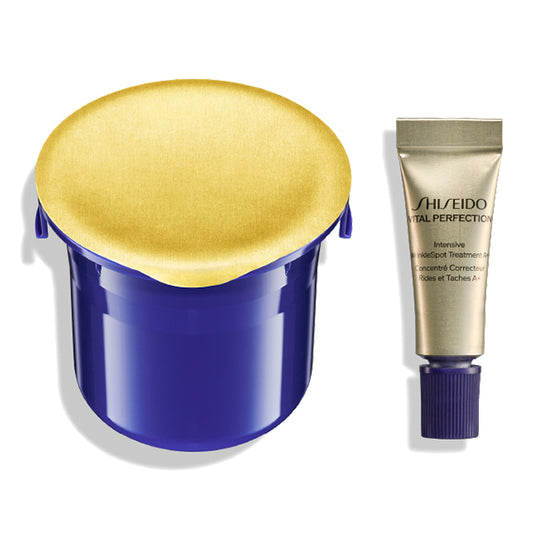 SHISEIDO Vital Perfection Moisturizer & Wrinkle Improvement Cream (Refill) Kit (Advanced Cream Soft), Refill, 50g, 2g