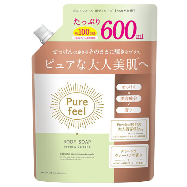 Purefeel Body Soap Refill (Green & Verbena), 600ml