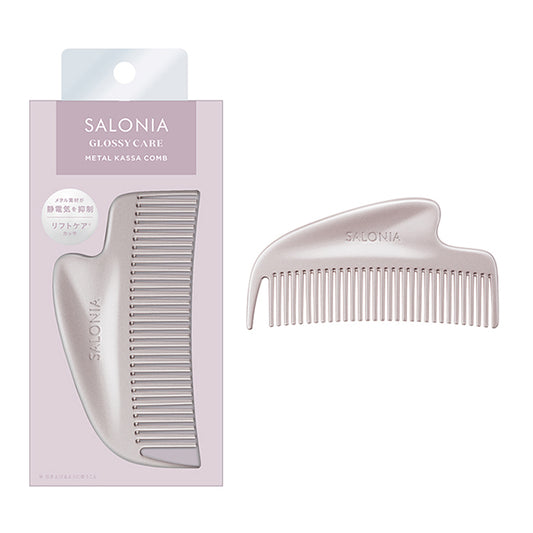 SALONIA Glossy Care Metal Kassa Comb (Pink)