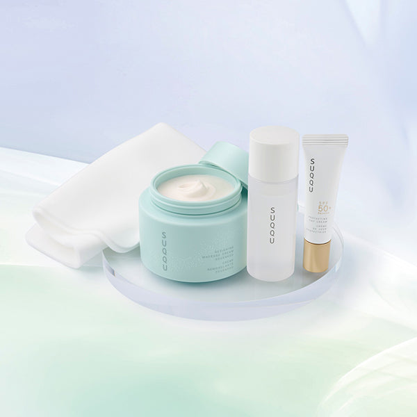 SUQQU Designing Massage Cream Souenko Kit SPF50, 200g, 50ml, 10g (Fresh Herb, Rose, Woody, Musk)