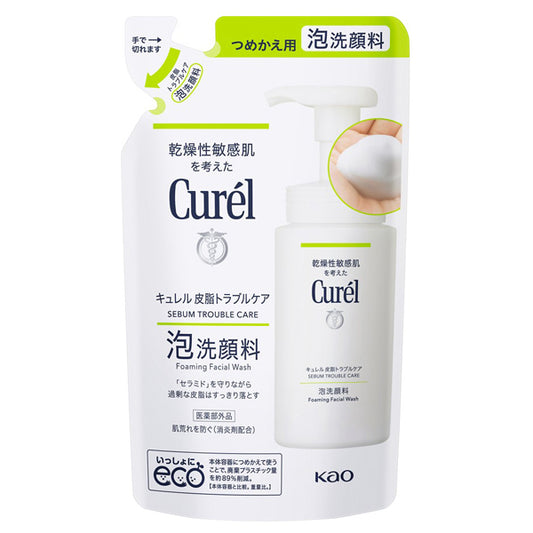 Curel Sebum Trouble Care Foaming Facial Cleanser, Refill, 130ml
