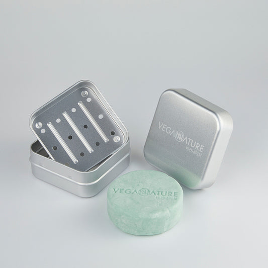 VEGAN NATURE Vegan Shampoo Bar with Aluminum Case, 100g