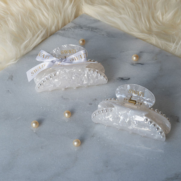 SWATi Bath Pearl & Hair Accessory (White), 1 Set