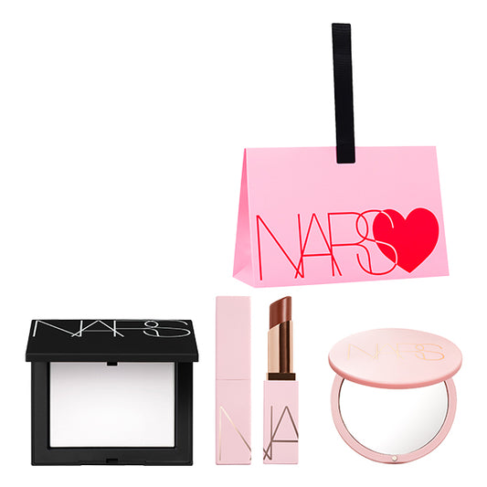 NARS Limited Edition Setting Powder & Lip Balm N Kit (257 Hot Line), 3g, 10g, 1 Sheet, 1 Piece