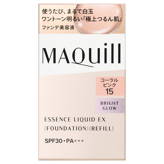 MAQuillAGE Essence Liquid EX Bright Glow SPF30 PA+++ Refill (Coral Pink 15), 24ml
