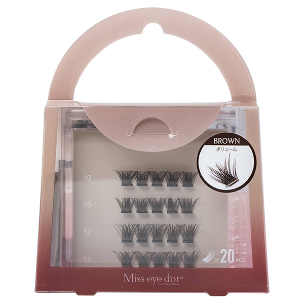 Miss eye dor 1-Second Eyelash Extensions Volume (Brown), 20 Count