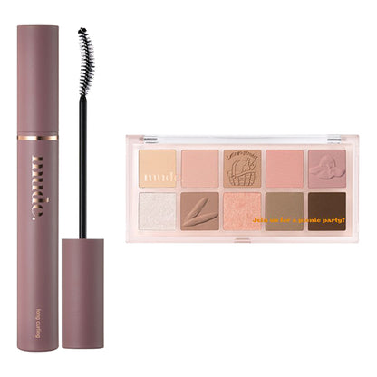 mude Long Lash Curling Mascara 01BL & Shawl Moment Eyeshadow Palette 07 Set