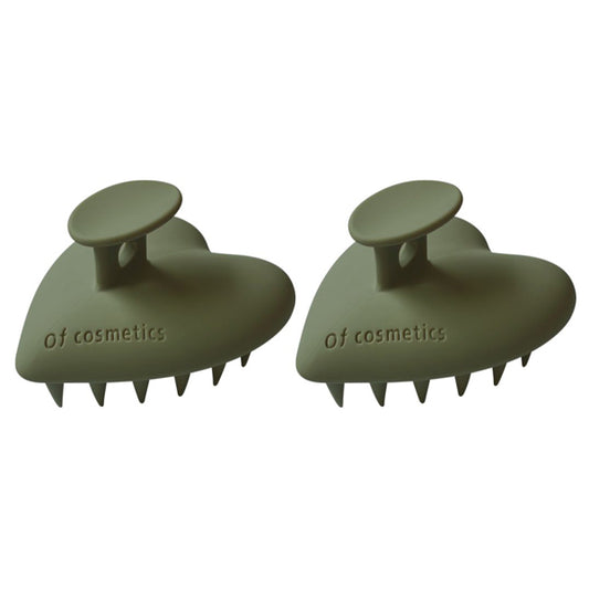 Of cosmetics Head Spa Brush Fit 2-Piece Set (Dark Olive)
