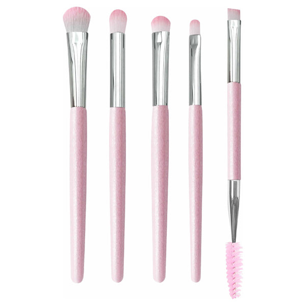 Studio17 Eye Makeup Brush Set (Pink), 5 Brushes + Pouch