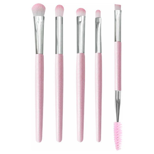 Studio17 Eye Makeup Brush Set (Pink), 5 Brushes + Pouch
