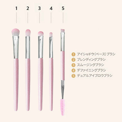 Studio17 Eye Makeup Brush Set (Pink), 5 Brushes + Pouch