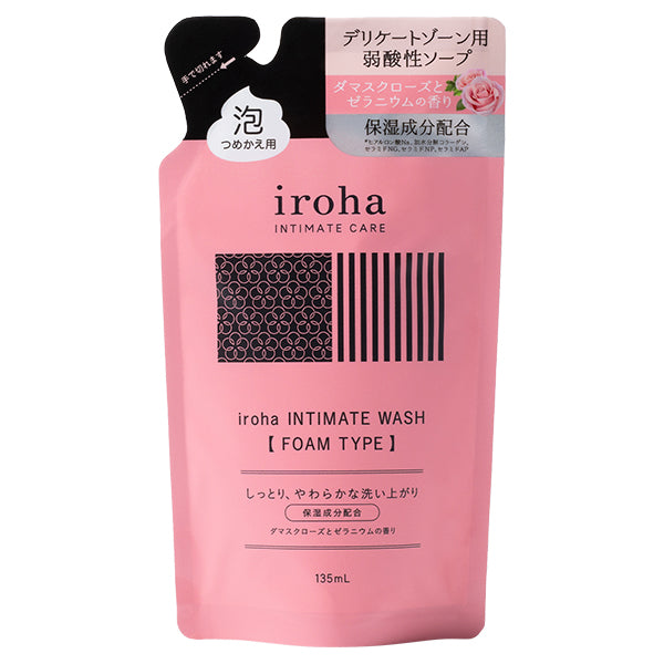 iroha INTIMATE CARE iroha Intimate Wash Foam Type Refill (Damask Rose & Geranium), 135ml