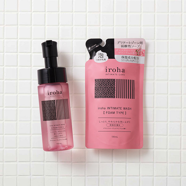 iroha INTIMATE CARE iroha Intimate Wash Foam Type Refill (Damask Rose & Geranium), 135ml