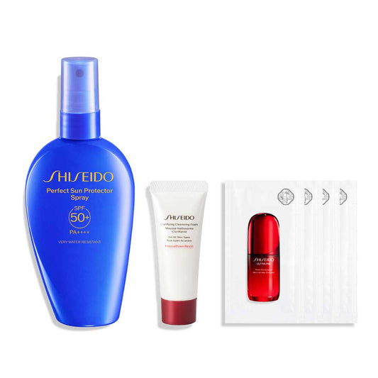 SHISEIDO Mist UV Limited Set Perfect Sun Protector Spray, 150ml, 15g, 1.5ml×4 packets (Citrus Floral)