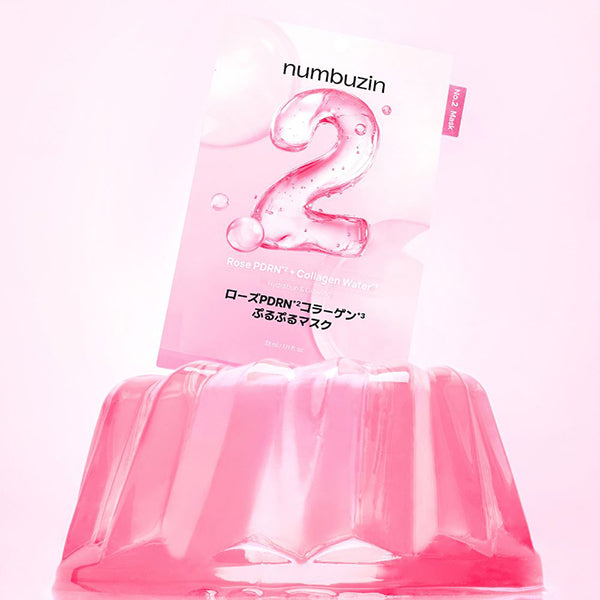 numbuzin Rose PDRN Collagen Plumping Mask 2, 4pcs
