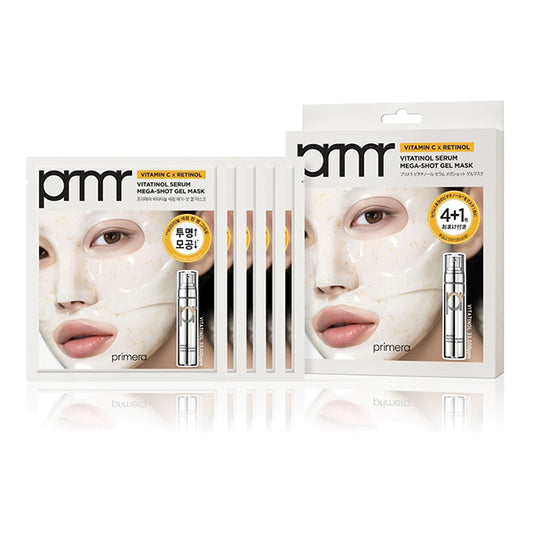 primera Vitatinol Serum Mega Shot Gel Mask 4+1 Set, 5 Sheets