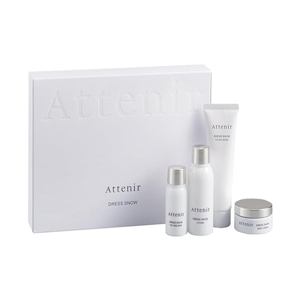 Attenir Dress Snow 2-Week Set with Cleanser, 30g, 30ml, 15ml, 8g