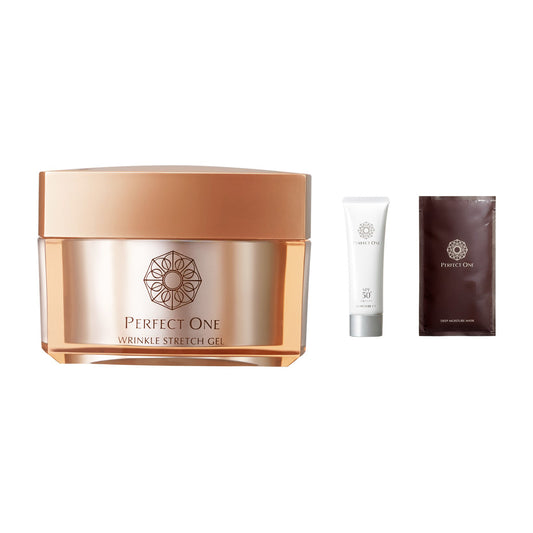 Perfect One Medicated Wrinkle Stretch Gel + SP Moisture UV Mini + Deep Moisture Mask Set, 50g+10g+1 Sheet
