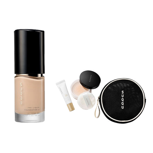 SUQQU Summer Foundation Kit (The Liquid Foundation e 210 / Oil Rich Glow Loose Powder e Mini)
