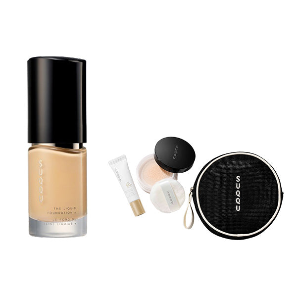 SUQQU Summer Foundation Kit (The Liquid Foundation e 115 / Oil Rich Glow Loose Powder e Mini)