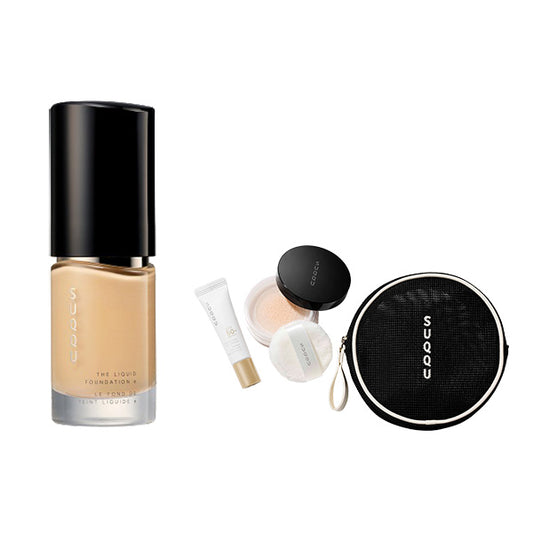 SUQQU Summer Foundation Kit (The Liquid Foundation e 115 / Oil Rich Glow Loose Powder e Mini)