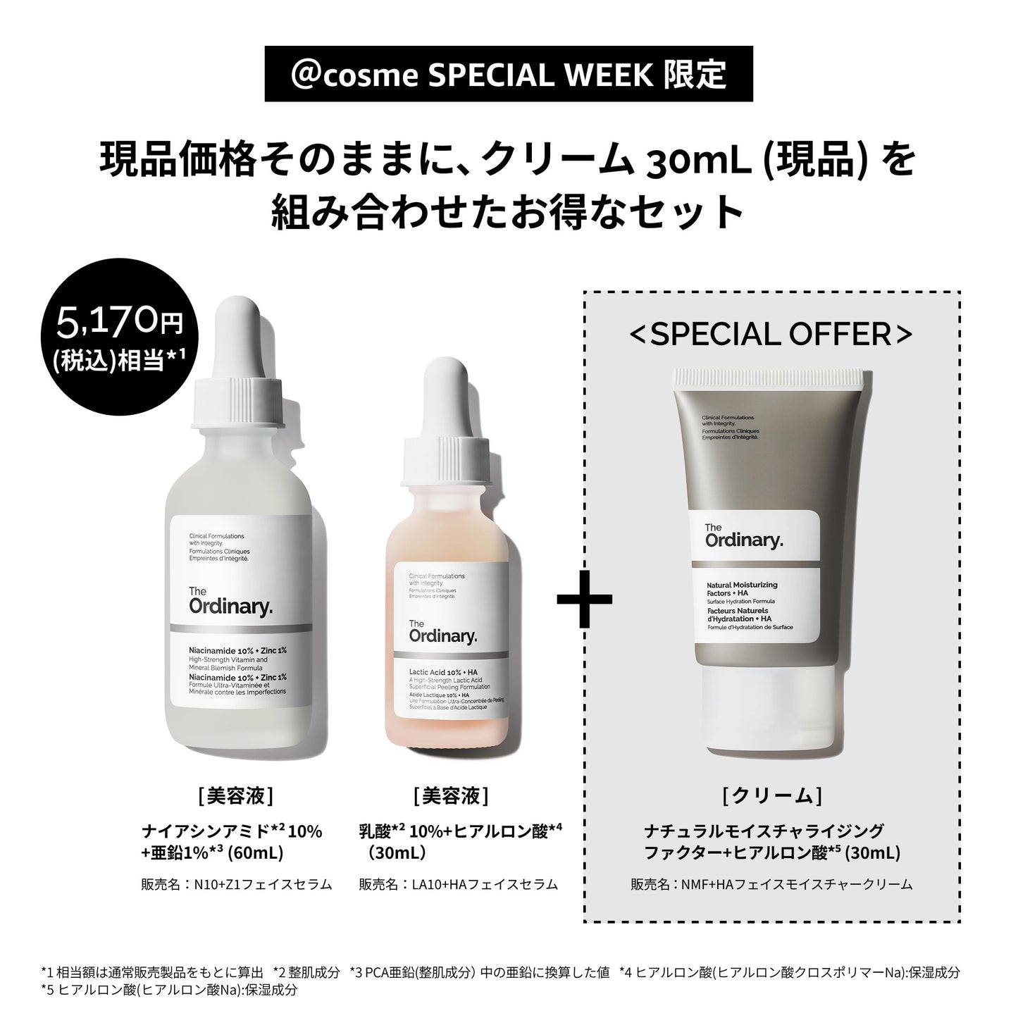 The Ordinary Niacinamide 10% + Zinc 1% (N10+Z1 Face Serum) Exfoliating Care Set, 60ml