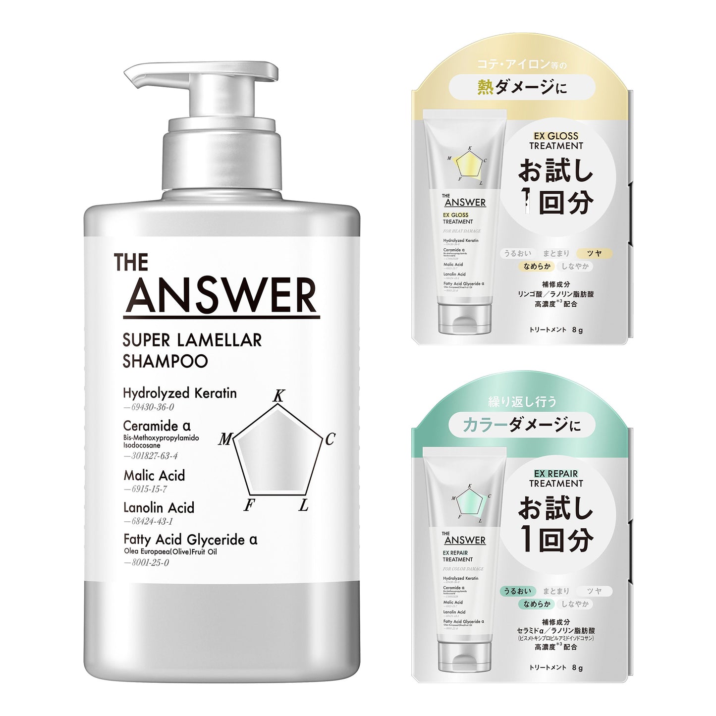 THE ANSWER Super Lamellar Shampoo Pump Set, 400ml