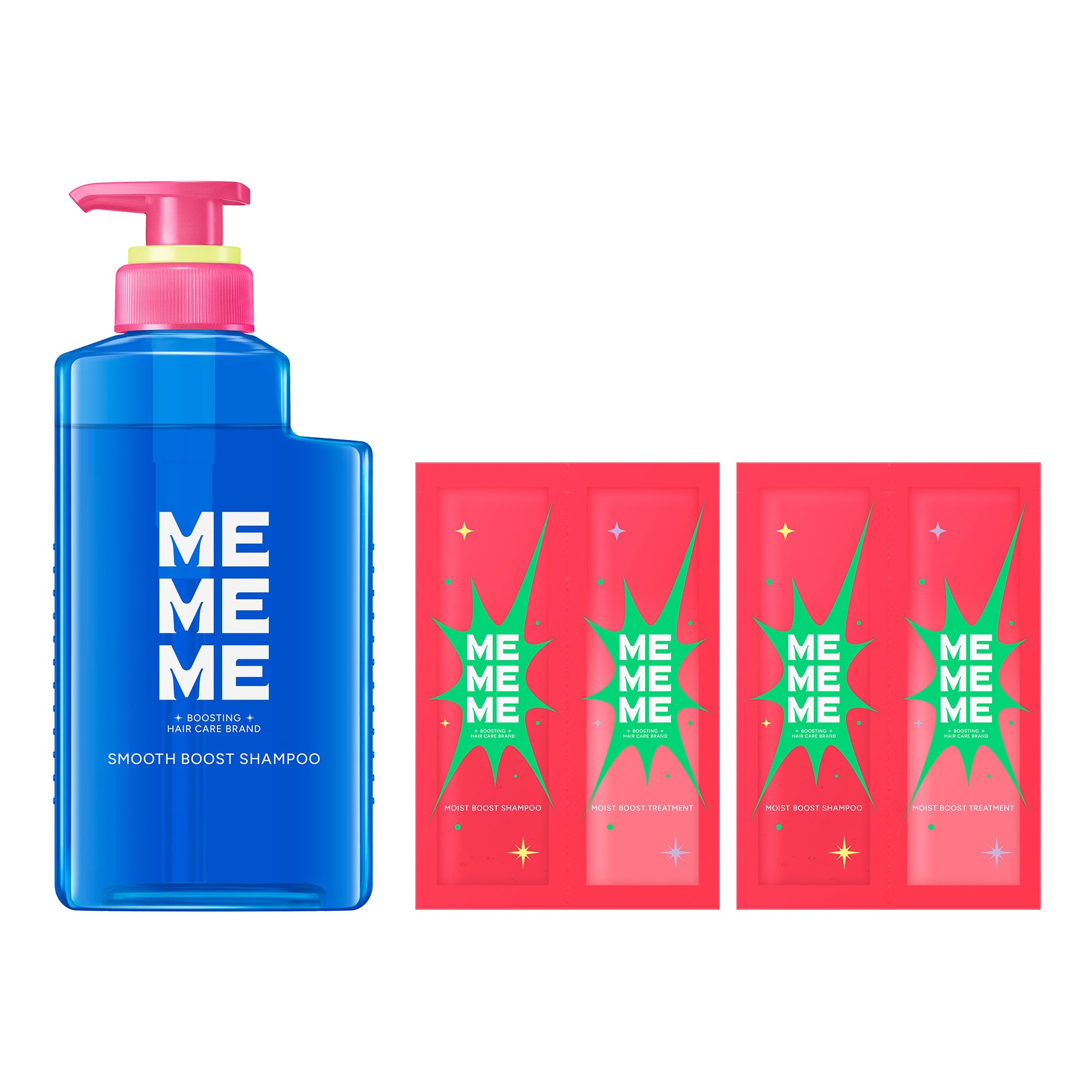 MEMEME Smooth Boost Shampoo Pump Set, 400ml