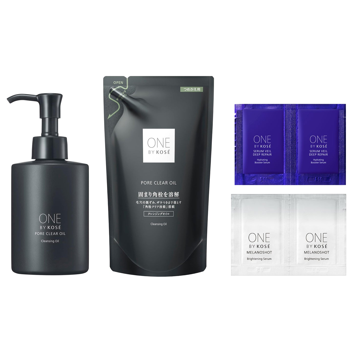 ONE BY KOSE Pore Clear Oil (Bottle + Refill) Trial Set, 180ml
