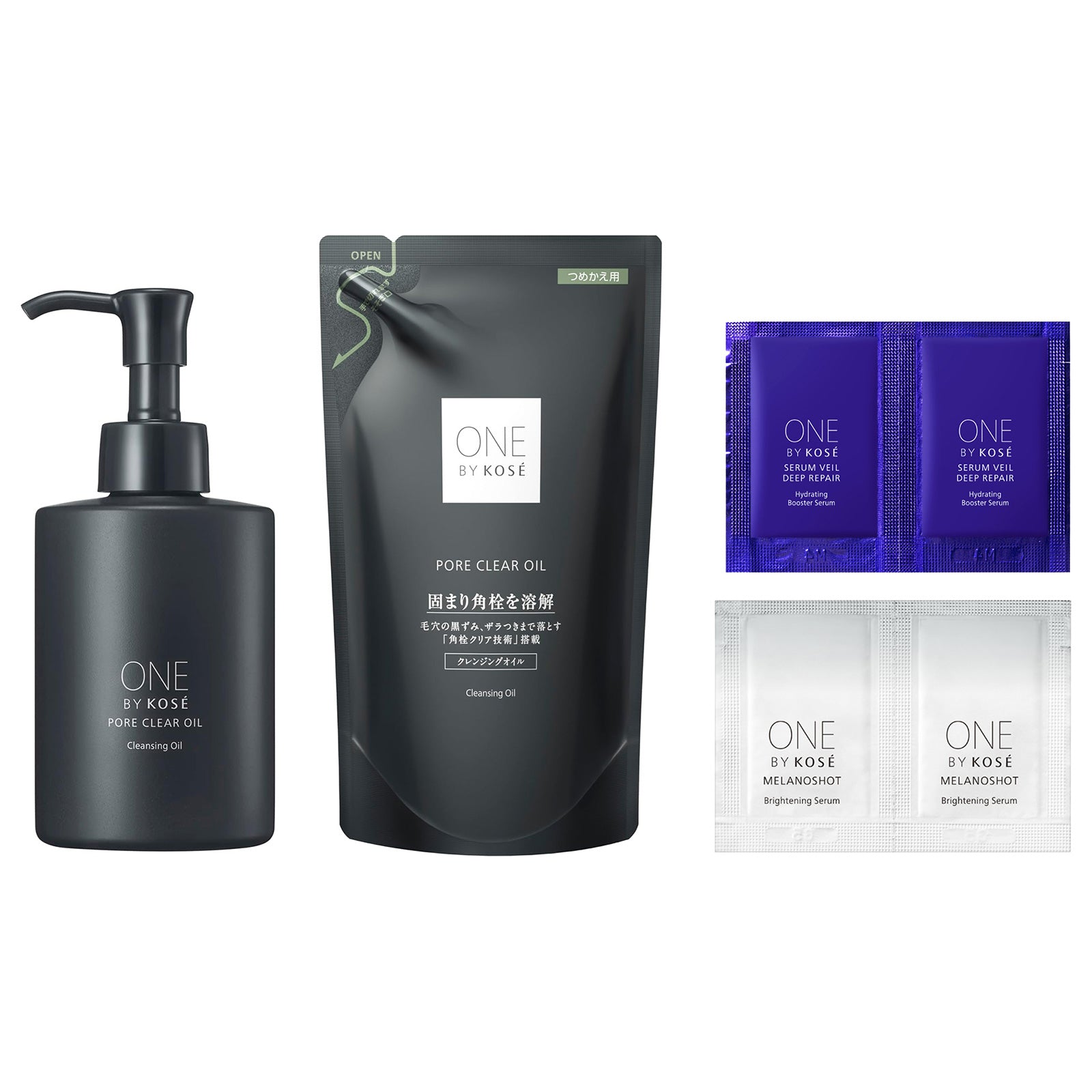 ONE BY KOSE Pore Clear Oil (Bottle + Refill) Trial Set, 180ml