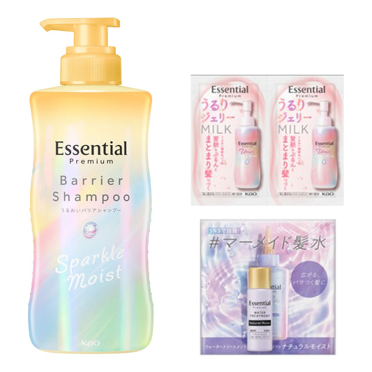 Essential Premium Barrier Shampoo Sparkle Moist Set, 430ml