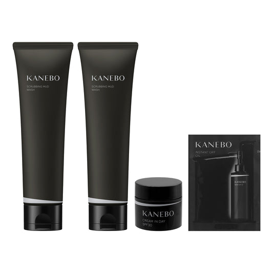 KANEBO Scrubbing Mud Wash Duo Set, 130g (Fruity Floral)
