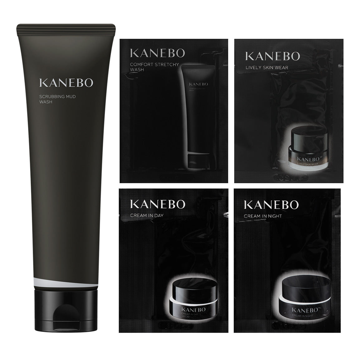 KANEBO Scrubbing Mud Wash Set, 130g (Fruity Floral)