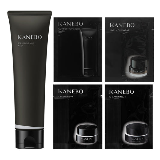 KANEBO Scrubbing Mud Wash Set, 130g (Fruity Floral)