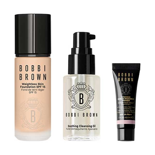 BOBBI BROWN Mini Weightless Skin Foundation SPF15  Set (N-032 Sand), 13ml+30ml+5ml