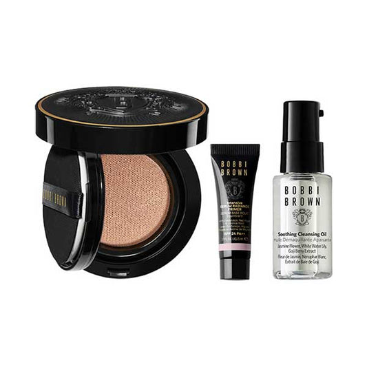 BOBBI BROWN Weightless Skin Cushion Foundation Set SPF40  (01 Porcelain), 12g+15ml+5ml