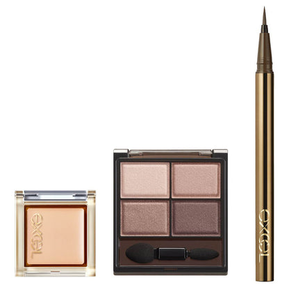 excel Skinny Rich Shadow N Eye Makeup Set SK02 (SK02 Foggy Brown)