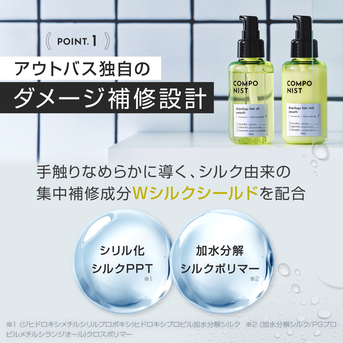 COMPONIST Dripology Hair Oil Smooth (Bergamot & Linen), 100ml