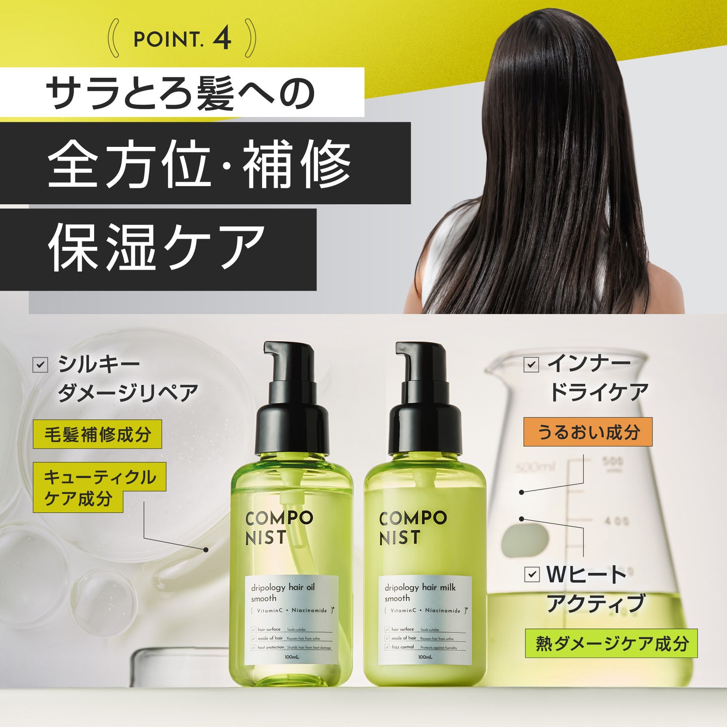 COMPONIST Dripology Hair Oil Smooth (Bergamot & Linen), 100ml