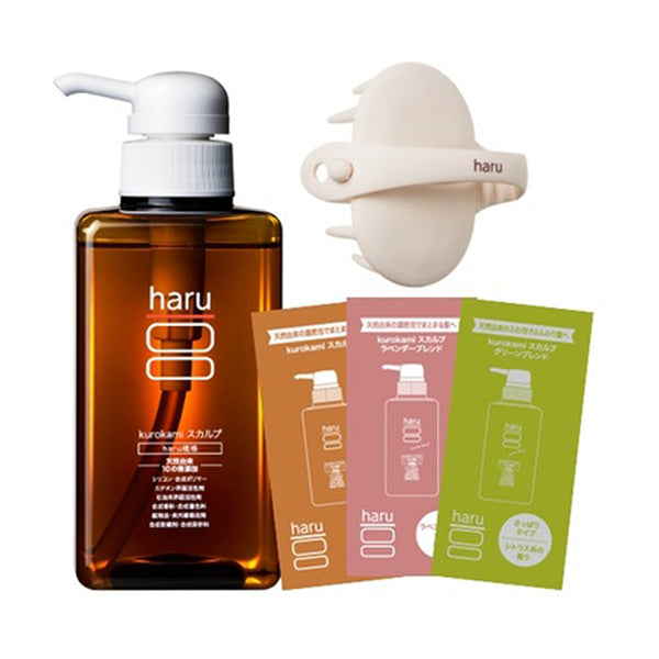 haru kurokami Scalp Original 400ml + Pouches & Brush Set Limited Edition, 400ml