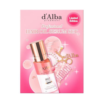 d’Alba Professional Hair Oil Serum & Mini Comb Keychain Set, 75ml