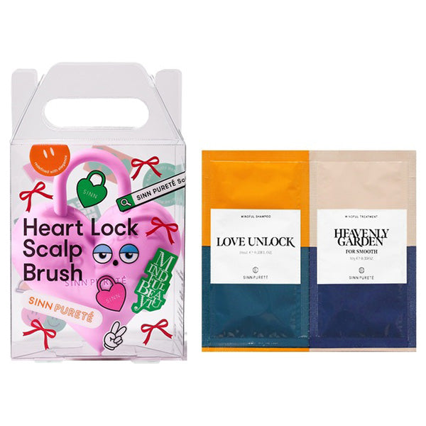 Sinn Purete’ Heart Lock Scalp Brush Set (Pink)
