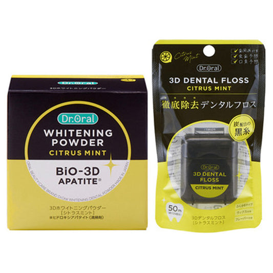 Dr. Oral 3D Whitening Powder & 3D Dental Floss Set, 25g, 50m (Citrus Mint)