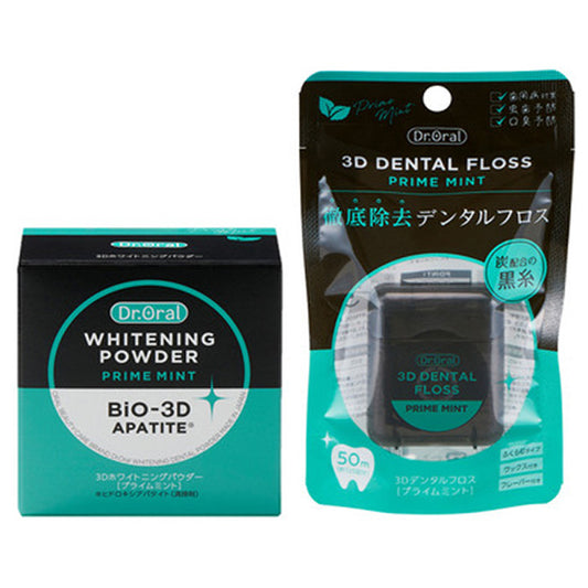 Dr. Oral 3D Whitening Powder & 3D Dental Floss Set, 25g, 50m (Prime Mint)