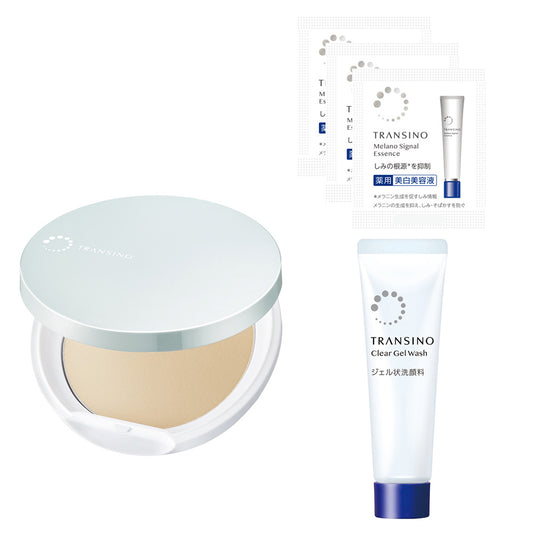Transino Medicated UV Powder EX Set with Clear Gel Wash Mini Tube