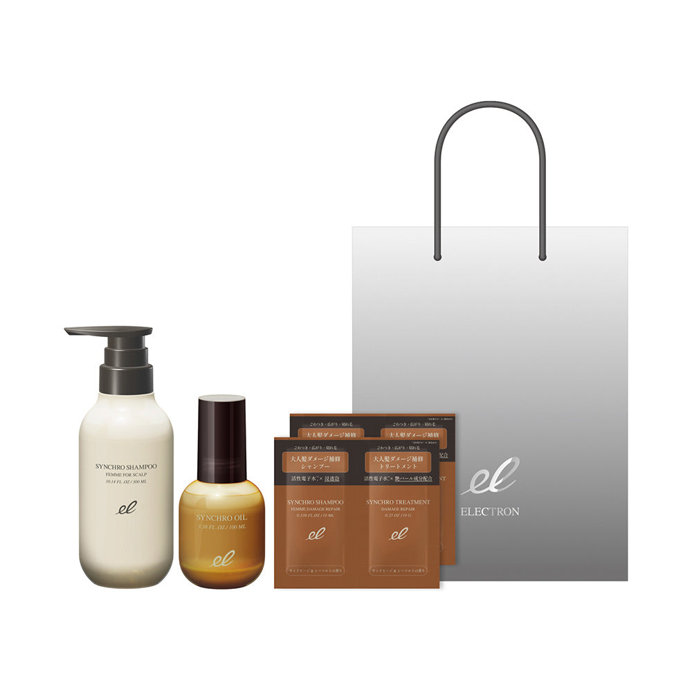 ELECTRON Synchro Shampoo Femme FOR SCALP & Synchro Oil Set, 300ml