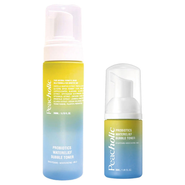 Peacholic Probiotics Water Leaf Bubble Toner + Mini Water Leaf Bubble Toner Set, 200ml