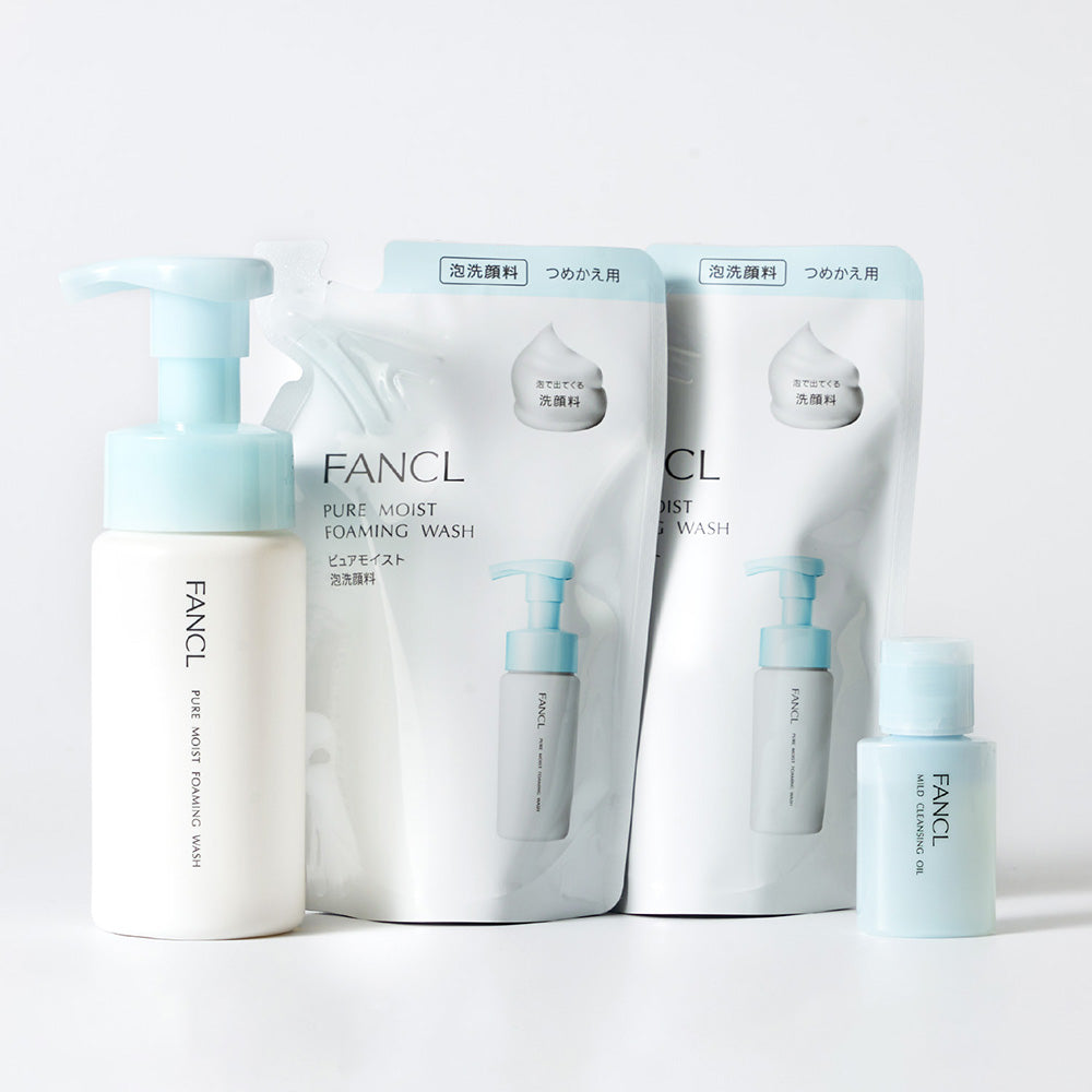 FANCL Pure Moist Foaming Facial Wash Mycle Mini Limited Set, 150ml