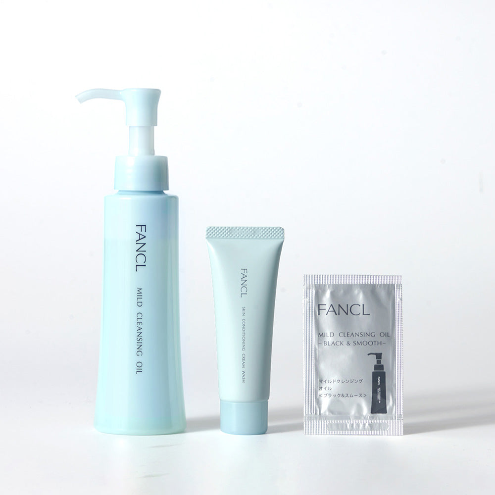 FANCL Mild Cleansing Oil & Mini Face Wash Set with Mild Cleansing Oil Black Sample, 120ml