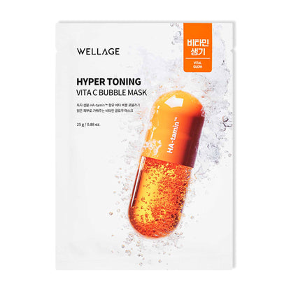 WELLAGE Hyper Tone Vita C Bubble Jet Mask, 25g